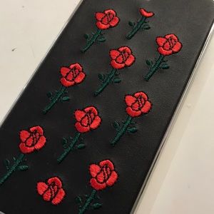 Leather rose iphone 7/8plus case